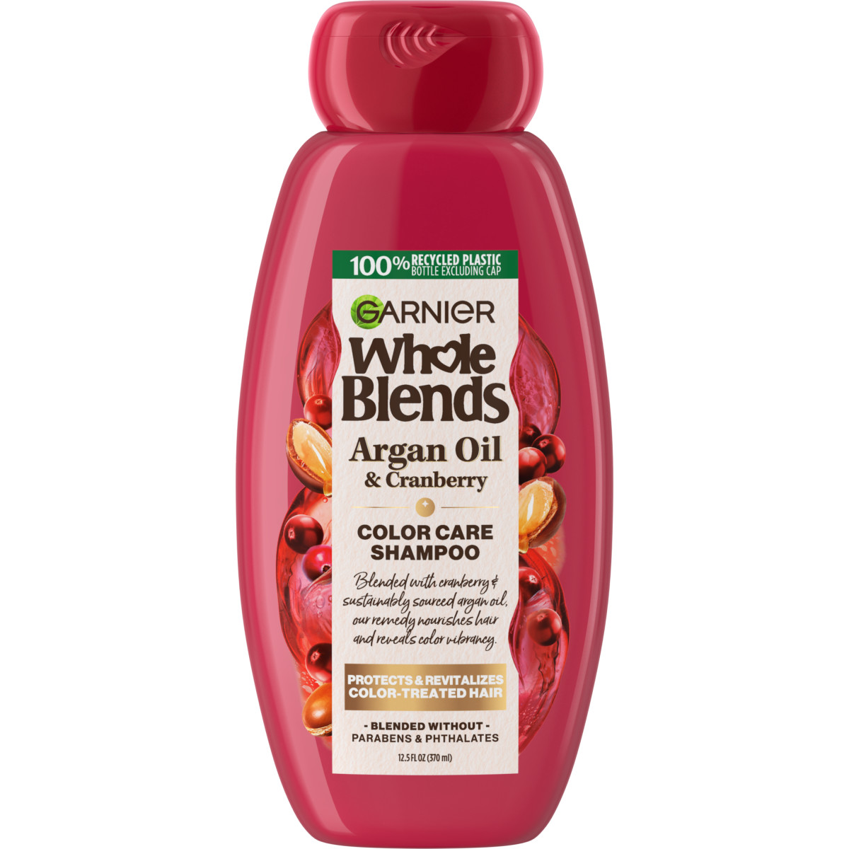 Garnier Whole Blends Argan Oil and Cranberry Color Care Hair Shampoo, 12.5 Oz